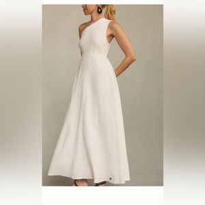 Farm Rio One-Shoulder smocked A-line dress